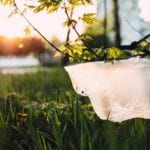 Plastic bag waste
