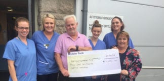 Glenamaddy couple raise €2,285 for UHG cancer patients fund galway daily news Glenamaddy woman raises over two thousand for cancer patient fund at UHG