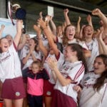 Aine Keane lifts the trophy 26/8/2018