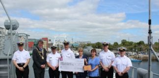 Navy ship’s crew raise €1,500 for children’s ward at UHG Galway Daily news Navy ship's crew raises €1,500 for UHG Children's Ward