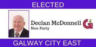 Declan McDonnell elected in first count of Galway City East Galway Daily news Declan McDonnell elected in Galway city east