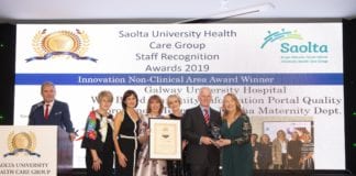 Galway hospitals take home three staff recognition awards galway daily saolta awards stafff uhg