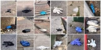 Huge increase in people throwing away used plastic gloves in public galway daily plastic gloves covid-19
