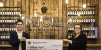 Micil Distillery hands over €4,000 cheque to Galway Hospice galway daily micil distillery galway hospice