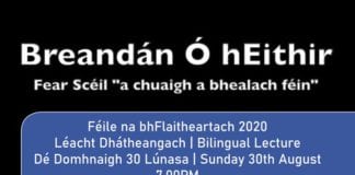 Féile na bhFlaitheartach 2020 moves online due to new Covid restrictions galway daily Breandán Ó hÉithir