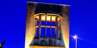 Browne Doorway at Eyre Square lights up gold for Childhood Cancer Foundation galway daily news browne doorway galway city eyre square