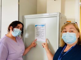 galway daily news nurses at GUH holding poster for stoma event in galway city