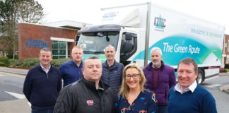 Local company teams up with Boston Scientific for new electric truck galway daily news boston scietific and aztec logistics volvo truck