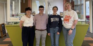 University of Galway launches men’s mental health campaign galway daily news Izzy Tiernan, Dean Kenny, Raimey O’Boyle and Faye Ní Dhomhnaill (University of Galway Students’ Union)