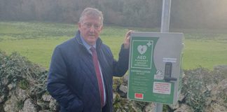 Solar powered cabinets with defibrillators installed at Knockma Hill galway daily news sean canney with new defibrillator at knockma hill